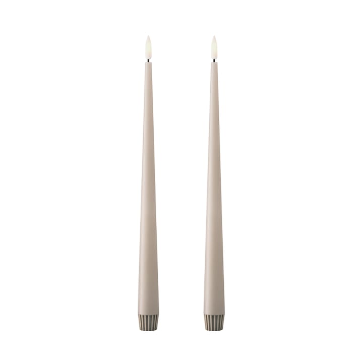 ester & erik taper candle LED 30 cm 2-pack - 22 Linen Grey - Ester & erik