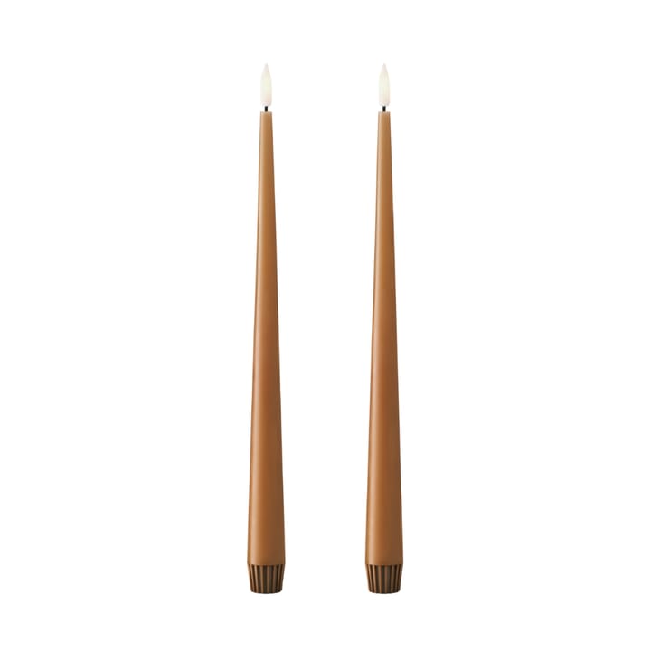 ester & erik taper candle LED 30 cm 2-pack - 23 Raw Toffee - Ester & erik