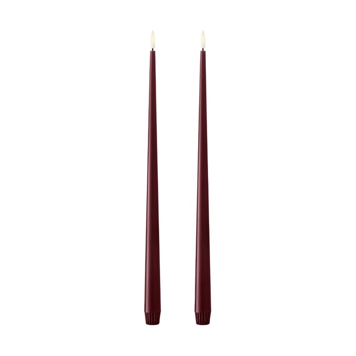 ester & erik taper candle LED 40 cm 2-pack - 44/2 Deep Wine - Ester & erik