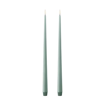 ester & erik taper candle LED 40 cm 2-pack - 67 Jade stone - ester & erik