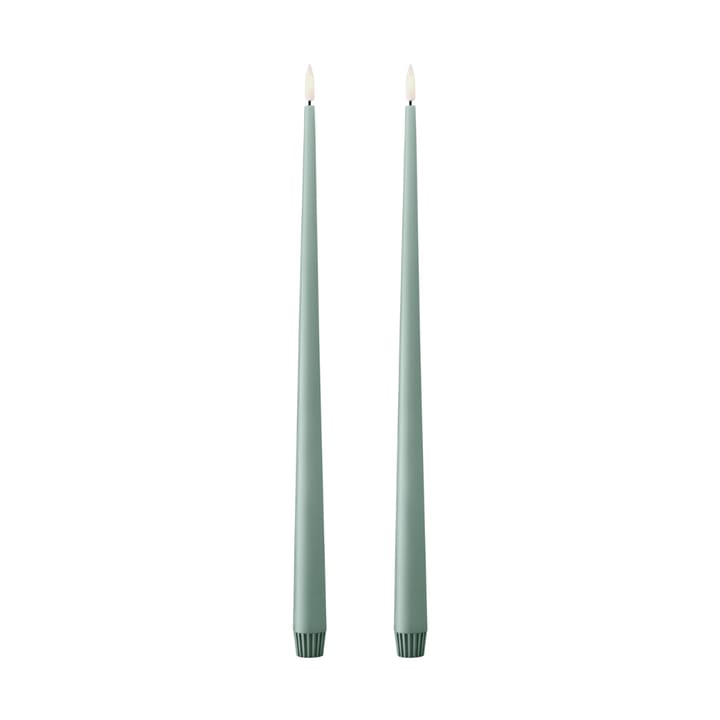 ester & erik taper candle LED 40 cm 2-pack - 67 Jade stone - Ester & erik