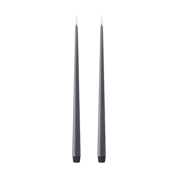 ester & erik taper candle LED 40 cm 2-pack - 74 Dark Slate - Ester & erik