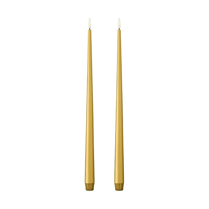 ester & erik taper candle LED 40 cm 2-pack, 90 Gold Metallic ester & erik