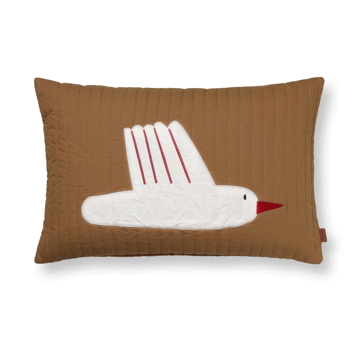 Bird quilted cushion 60x40 cm - Sugar kelp (brown) - Ferm Living