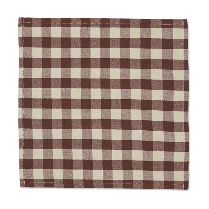 Bothy Check cotton napkin  40x40 cm 4-pack, Cinnamon-grey green ferm LIVING