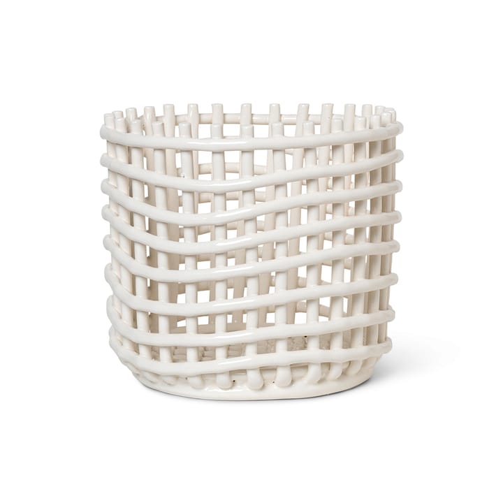 Ceramic braided basket Ø23.5 cm - off white - Ferm Living