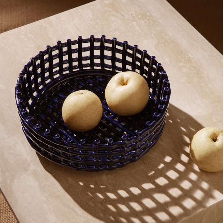 Ceramic braided bowl, blue ferm LIVING