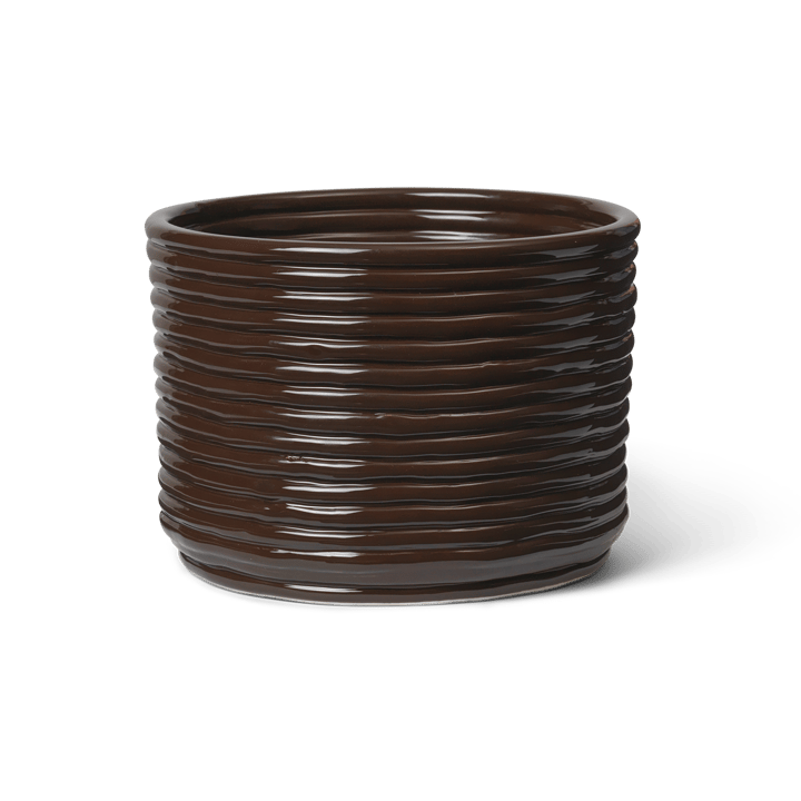 Corduroy flower pot Ø20x15 cm, Carob Brown ferm LIVING