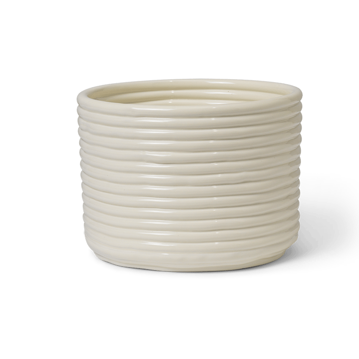 Corduroy flower pot Ø20x15 cm, Off white ferm LIVING