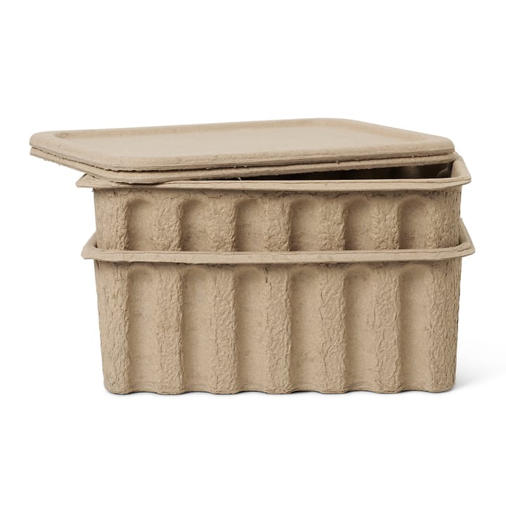 Ferm large box paper with lid 2-pack - brown - Ferm Living