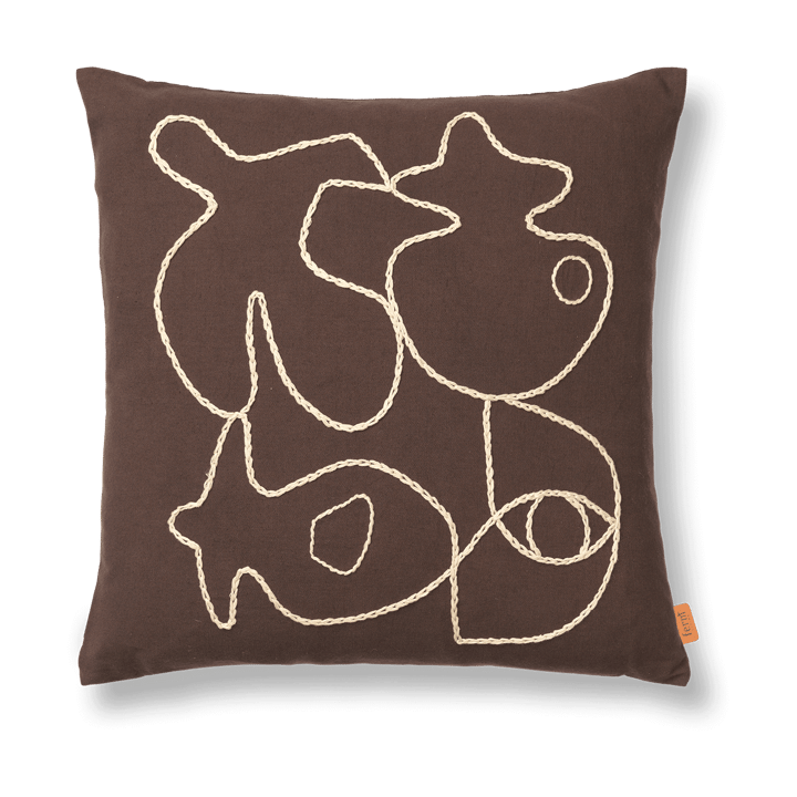 Figure cushion cover 50x50 cm, Coffee-Sand ferm LIVING