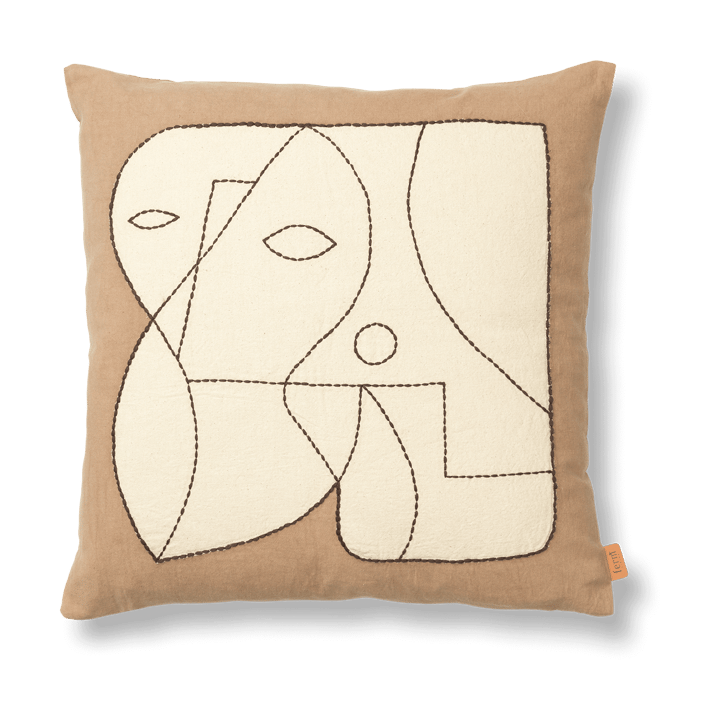 Figure cushion cover 50x50 cm, Dark Taupe-Off-white ferm LIVING