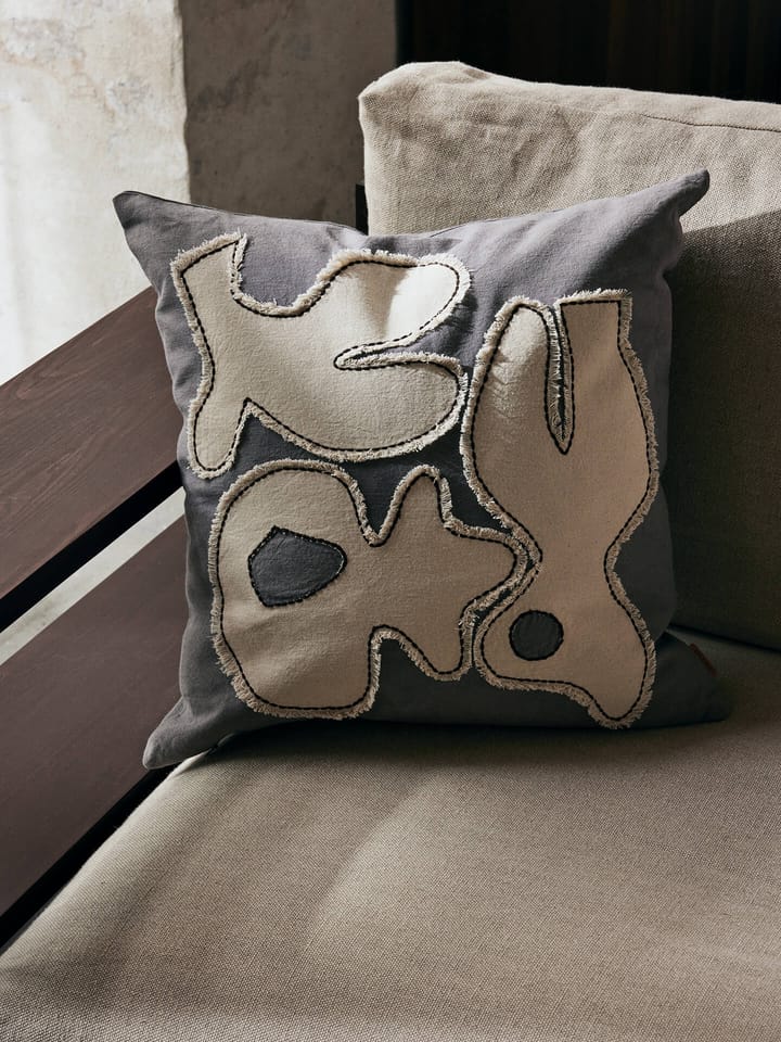 Figure cushion cover 50x50 cm, Grey BlueI-Off-white ferm LIVING