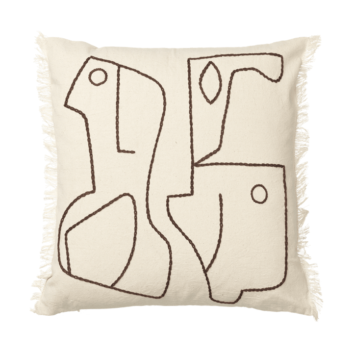 Figure cushion cover 50x50 cm, Off-white-Coffee ferm LIVING