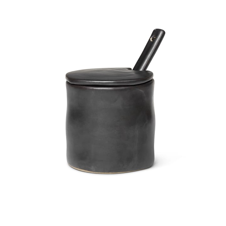 Flow jam-jar with spoon, black ferm LIVING