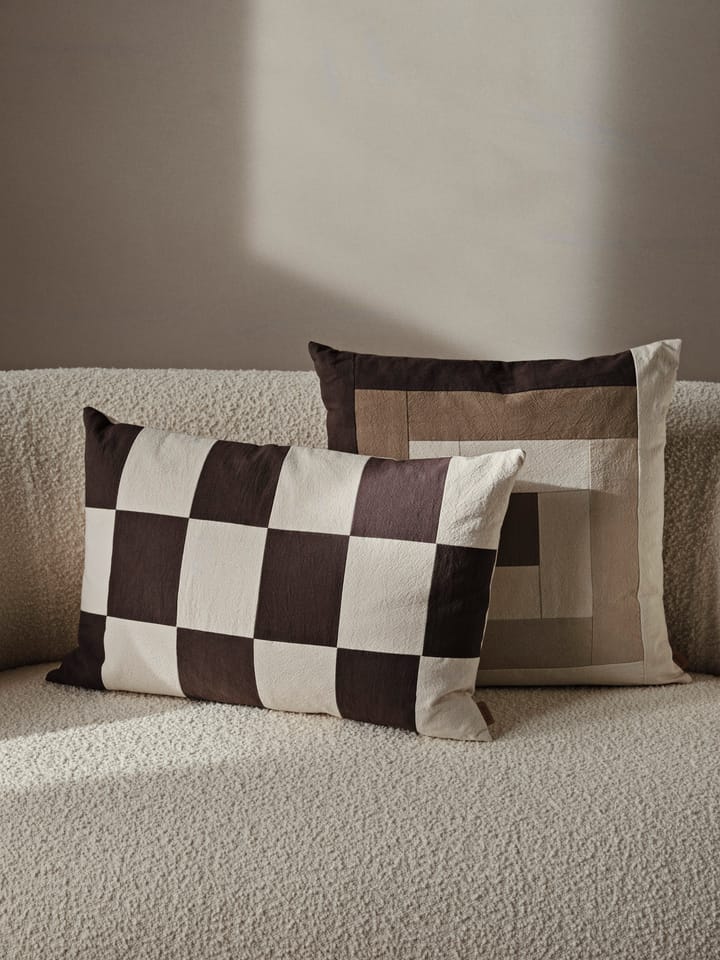 Fold patchwork cushion cover 40x60 cm, Coffee-undyed ferm LIVING