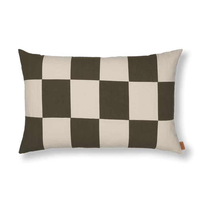 Fold patchwork cushion cover 40x60 cm, Dark Olive -undyed ferm LIVING