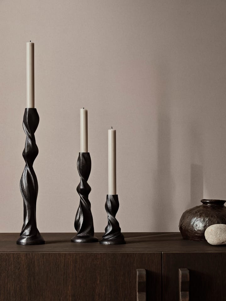 Gale candlestick 13 cm, Blackened Aluminium ferm LIVING