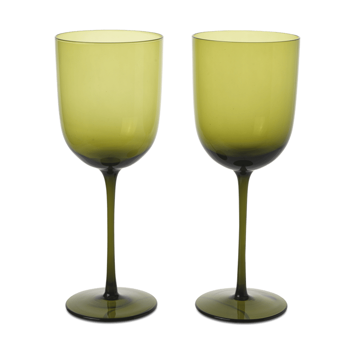 Host red wine glass 36 cl 2-pack, Moss Green ferm LIVING