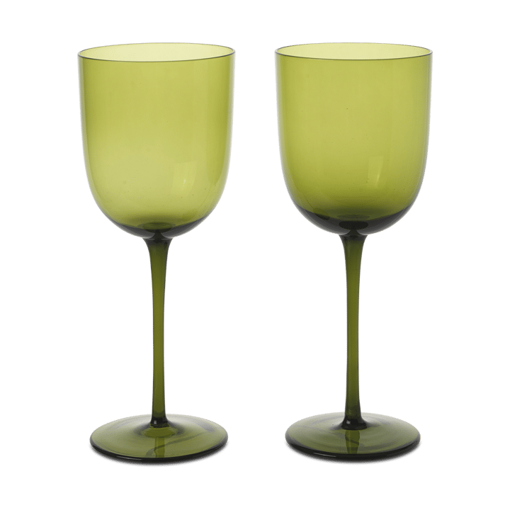 Host white wine glass 30 cl 2-pack, Moss Green ferm LIVING