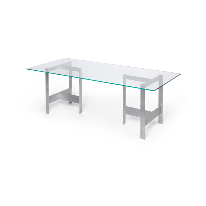 Lager dining table 90x200 cm, Glass-aluminium ferm LIVING