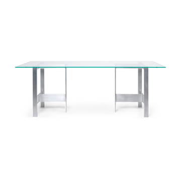 Lager dining table 90x200 cm - Glass-aluminium - ferm LIVING