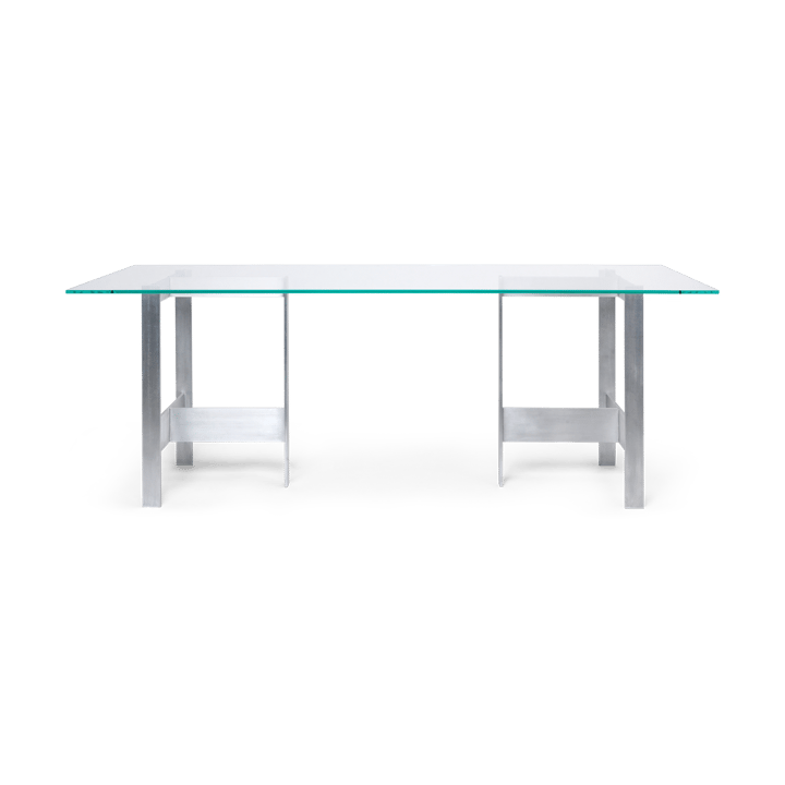 Lager dining table 90x200 cm, Glass-aluminium ferm LIVING