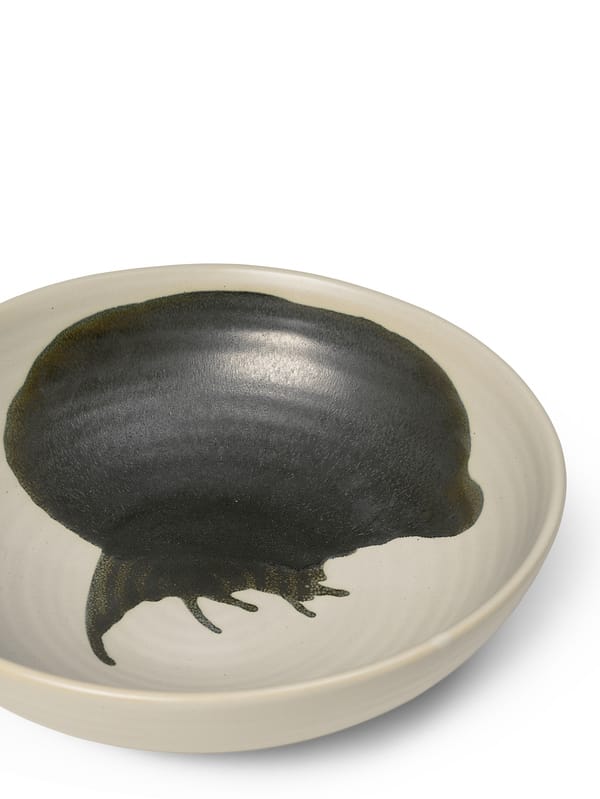 Omhu bowl large ⌀28 cm, off white-charcoal ferm LIVING