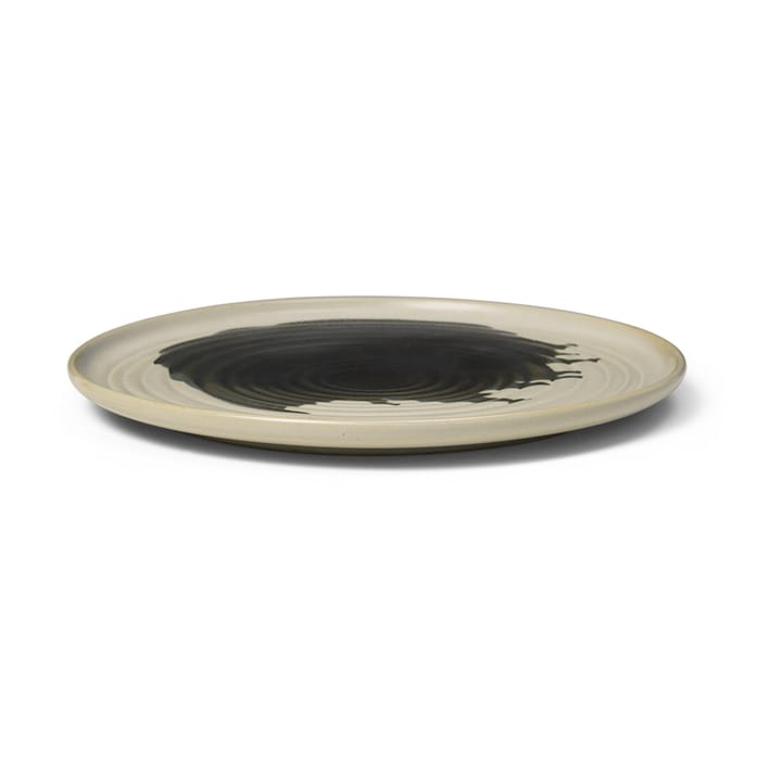 Omhu plate ⌀26.5 cm, off white-charcoal ferm LIVING