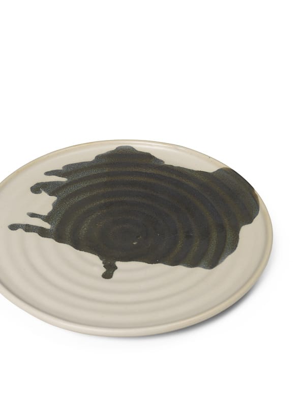 Omhu small plate ⌀21, off white-charcoal ferm LIVING