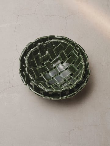 Plait bowl Ø24 cm - Emerald green - ferm LIVING