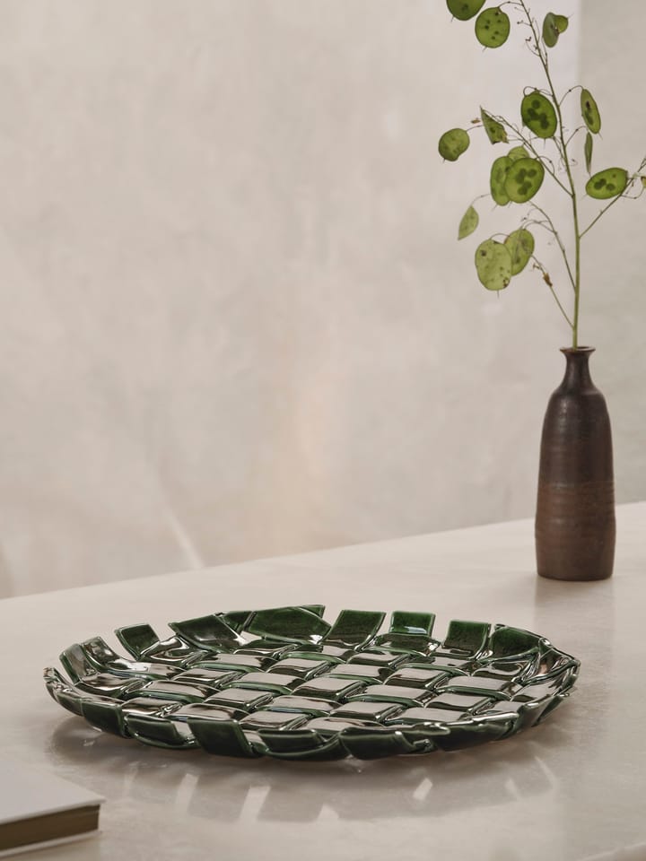 Plait plate Ø30 cm, Emerald green ferm LIVING