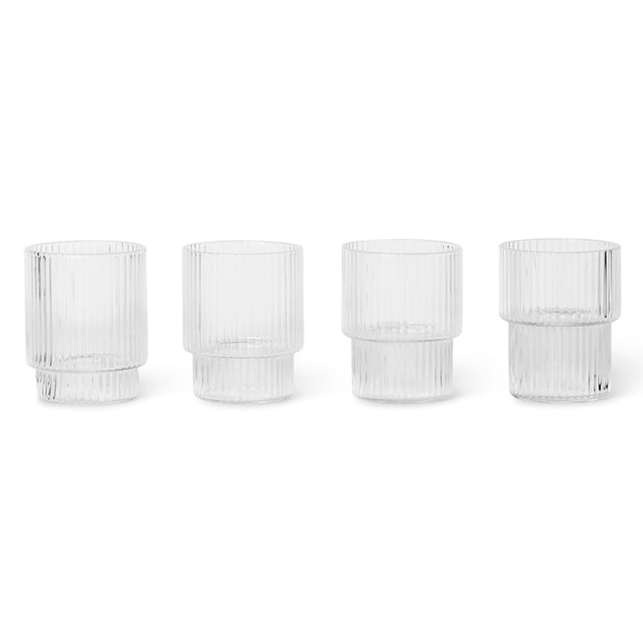 Ripple glass small 6 cl 4-pack - Clear - Ferm LIVING