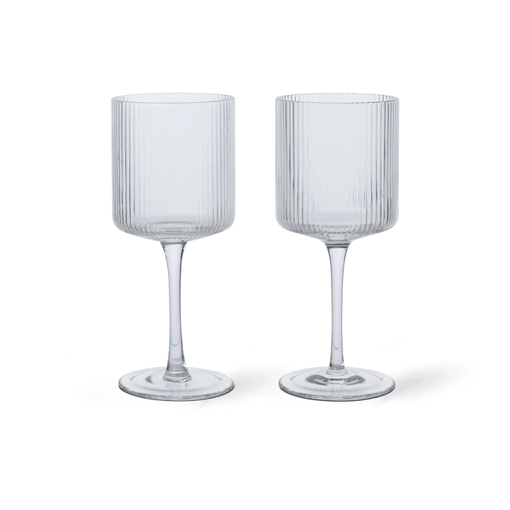 Ripple white wine glass 26 cl 2-pack, Clear ferm LIVING