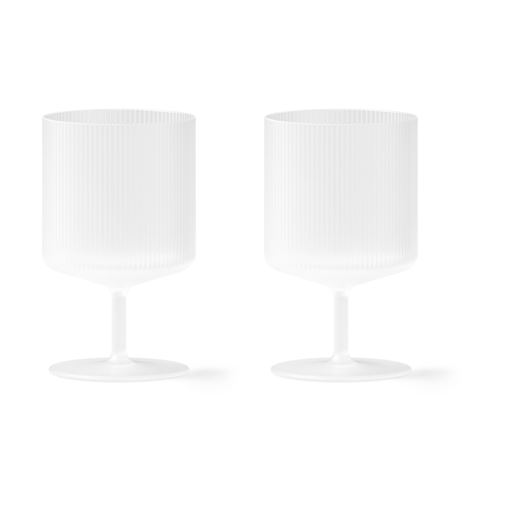 Ripple wine glass 2-pack, Frosted ferm LIVING