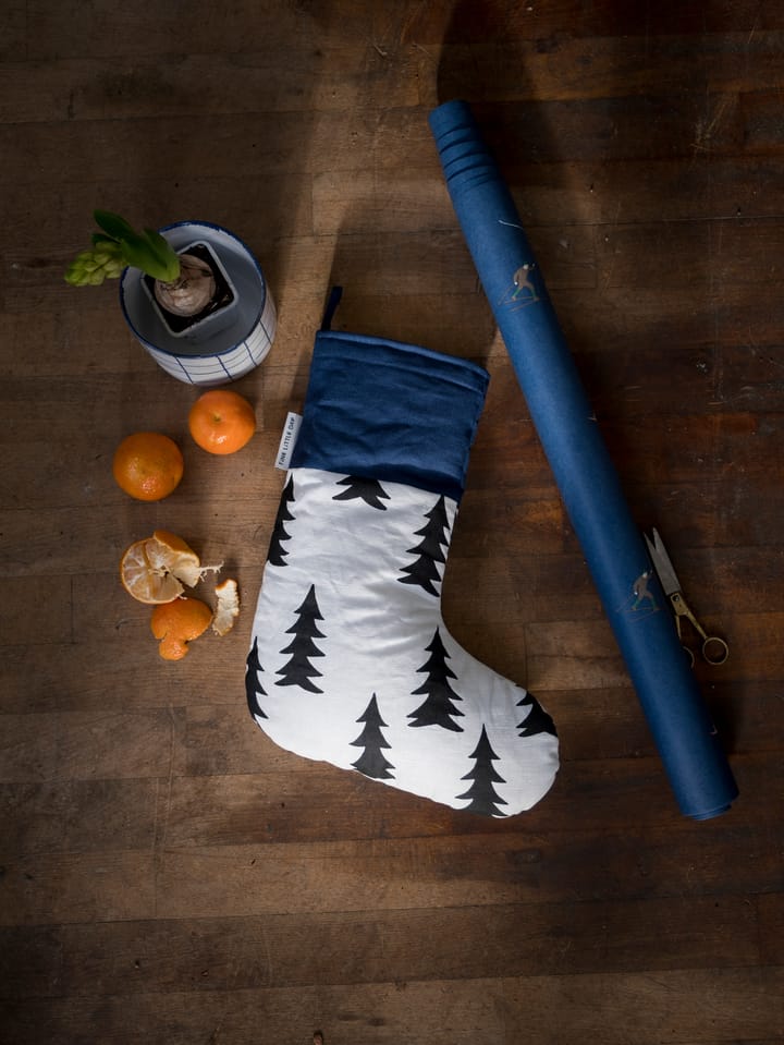 Gran Christmas stocking 40 cm, Black-blue-white Fine Little Day