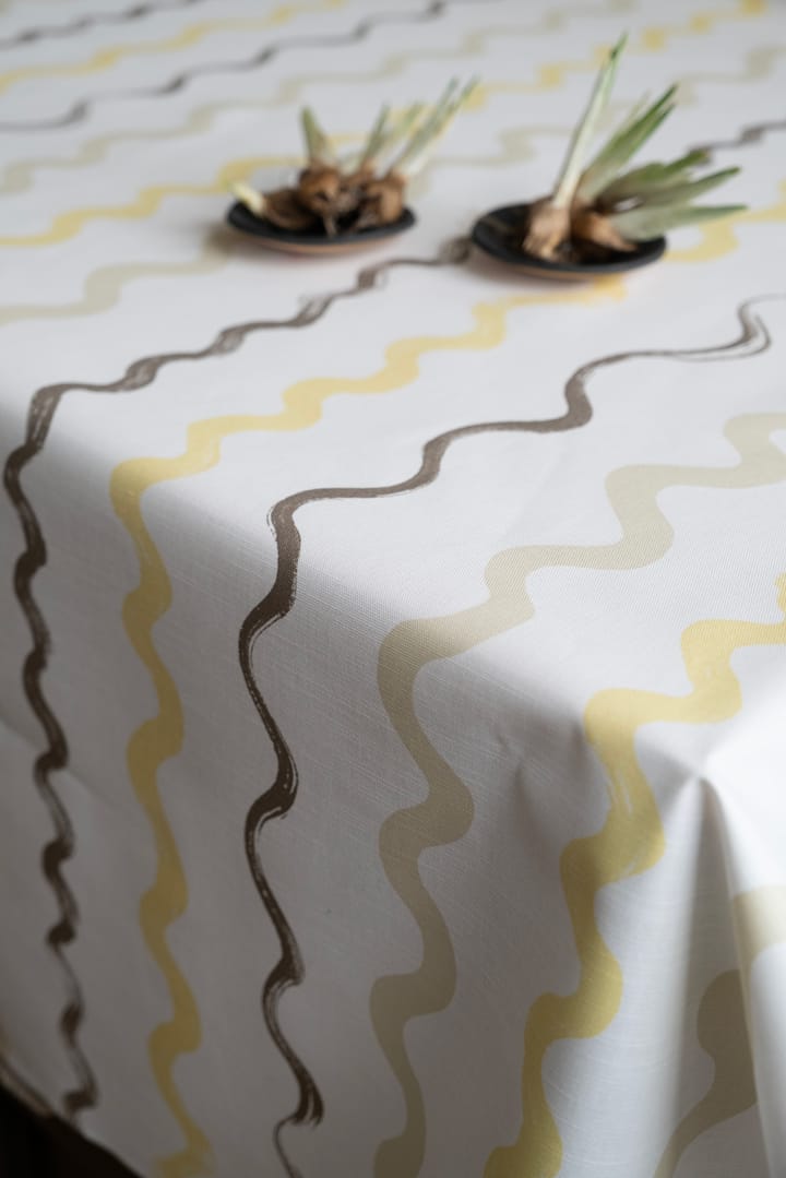 Randig oilcloth, White-yellow Fine Little Day