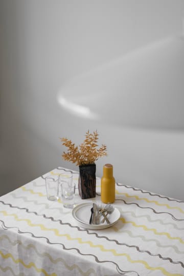 Randig table cloth 149x250 cm - White-yellow - Fine Little Day