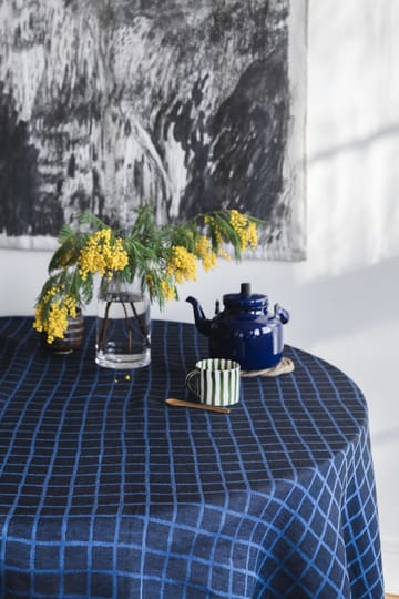 Rutig jacquard-woven table cloth 147x147 cm - Blue-black - Fine Little Day