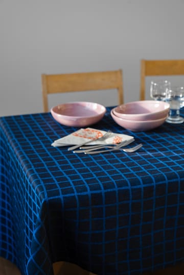 Rutig jacquard-woven table cloth 147x147 cm - Blue-black - Fine Little Day