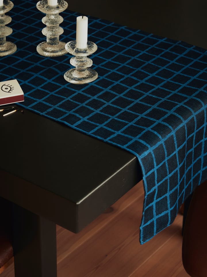 Rutig jacquard-woven table runner 45x150 cm, Blue-black Fine Little Day