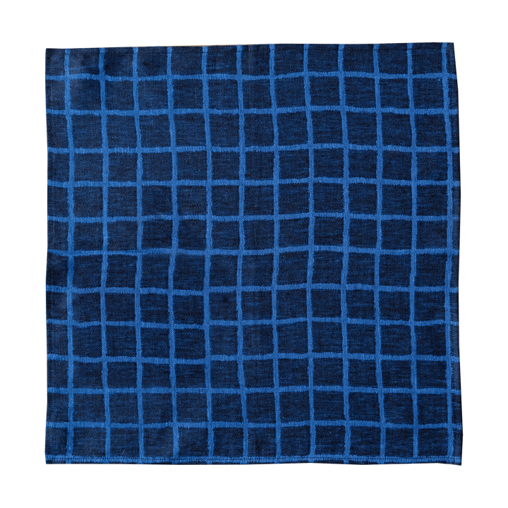 Rutig jacquardvävd servett 2-pack, Blue-black Fine Little Day