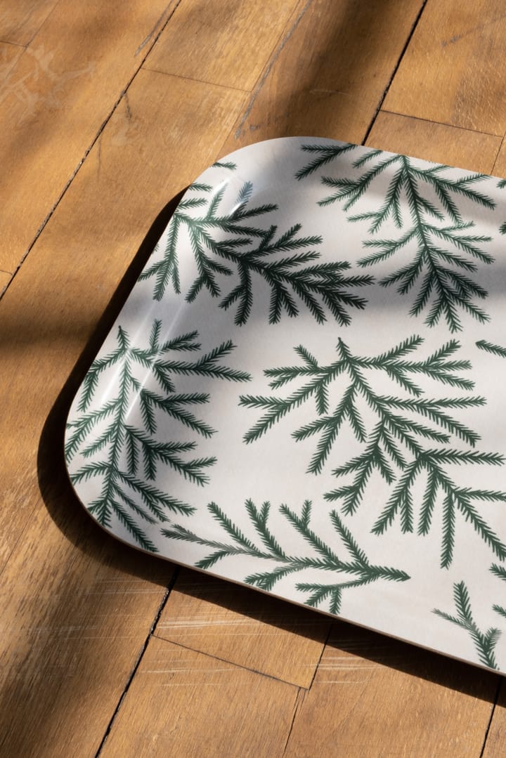 Spruce tree tray 22x43 cm, White-green Fine Little Day