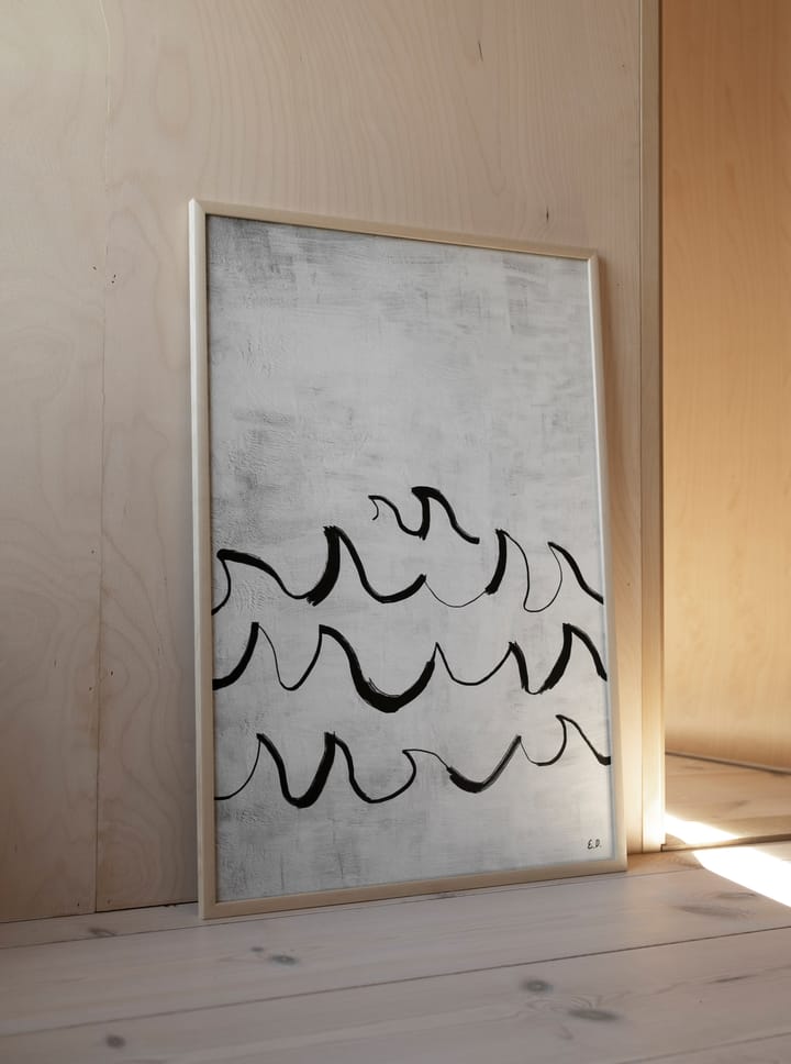 Wave poster 50x70 cm, Black-white Fine Little Day