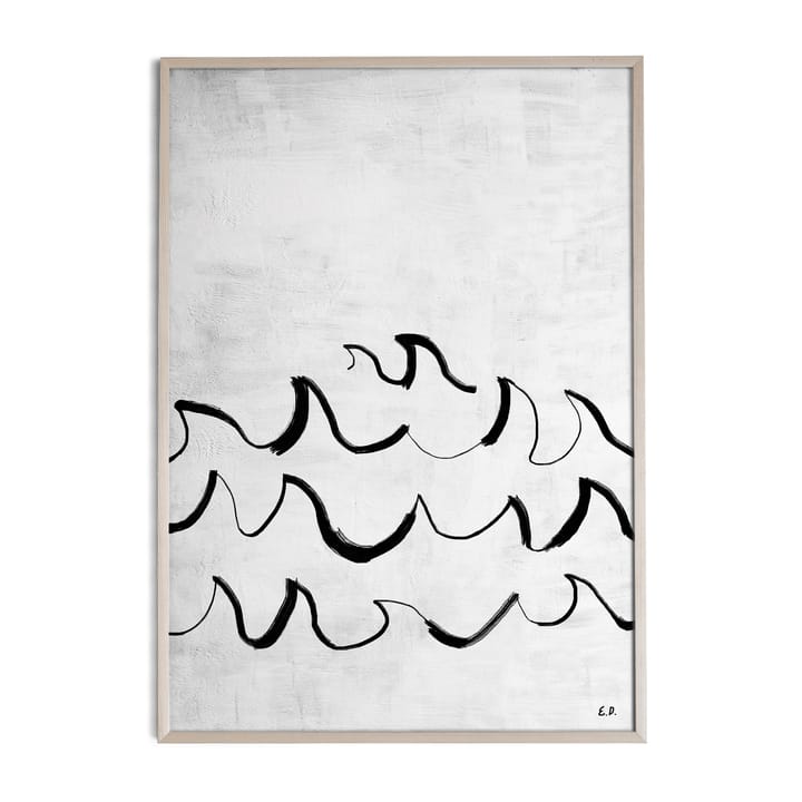 Wave poster 50x70 cm, Black-white Fine Little Day