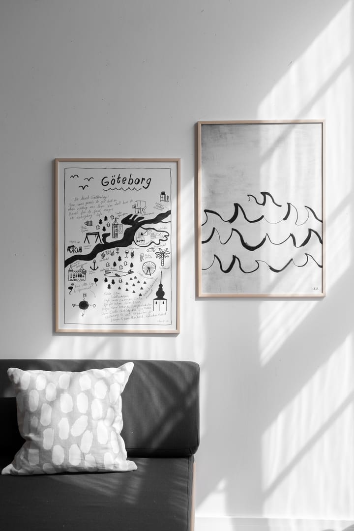 Wave poster 50x70 cm, Black-white Fine Little Day