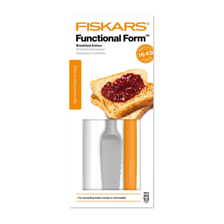 Functional Form butter knife 3-pack, grey-orange-white Fiskars