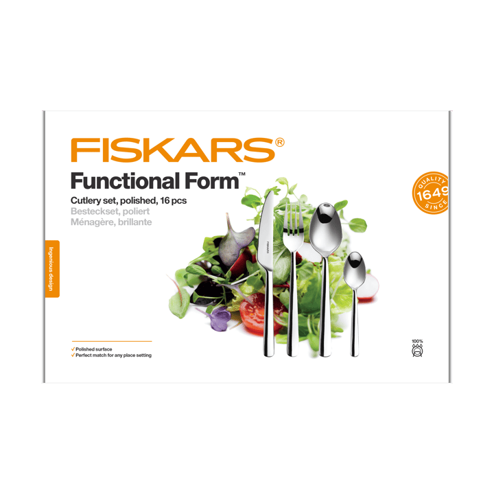 Functional Form cutlery smooth, 16 pieces Fiskars