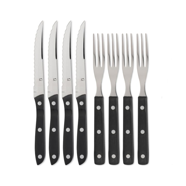 Old Farmer black cutlery 8 pieces, 8 pcs Gense