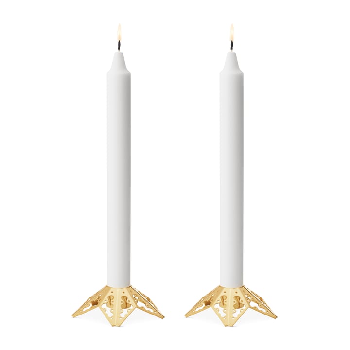 2022 the year's candle sticks 2 pieces, gold plated Georg Jensen